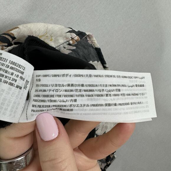 Abercrombie & Fitch Womens Dress Small Gray Floaty Trapeze Mini Floral Sundress - Picture 12 of 12